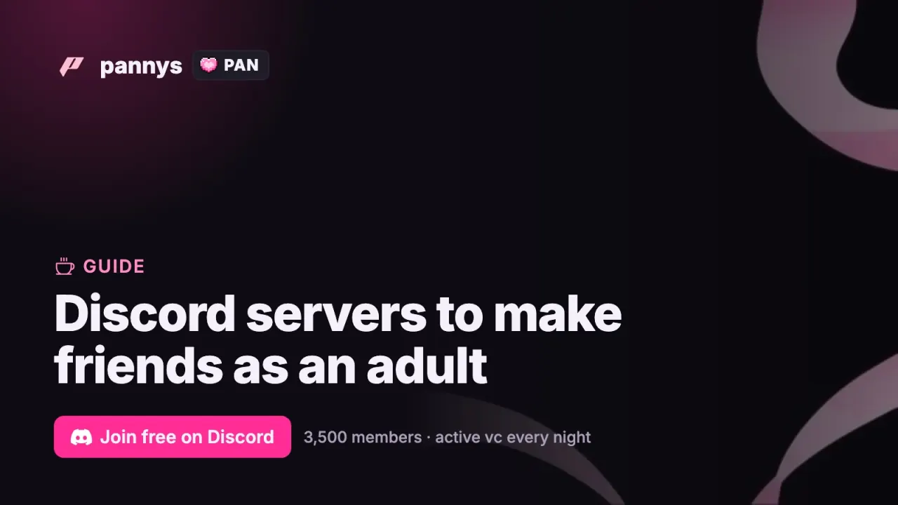 Discord servers to make friends as an adult