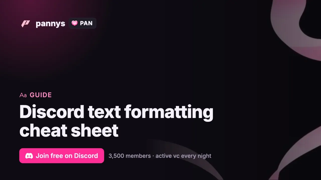 Discord text formatting cheat sheet